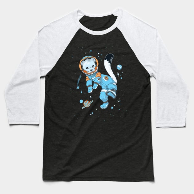 Space Ermine Baseball T-Shirt by Dooomcat